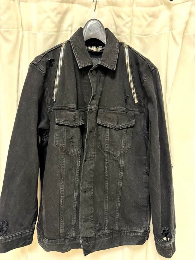 Alexander wangブラック ダメージ加工 デニムジャケット