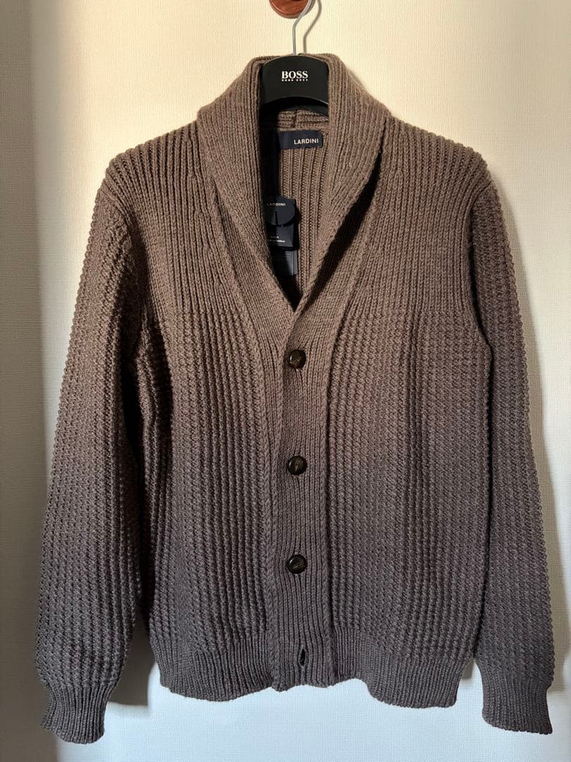 LARDINI ショールカラー ニットカーディガン