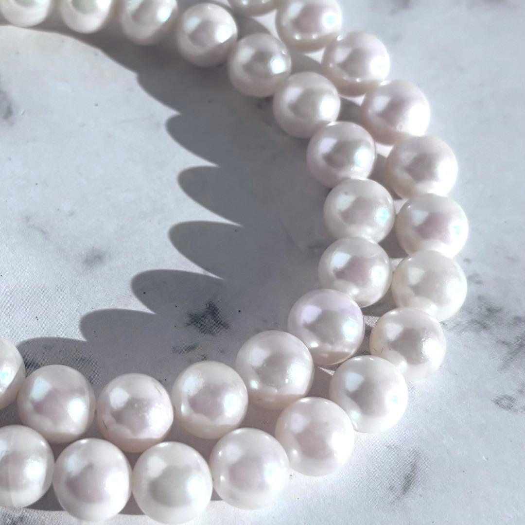 干渉色◎大珠8.5mm✨あこや本真珠パールネックレス 冠婚葬祭/卒業式/入学式