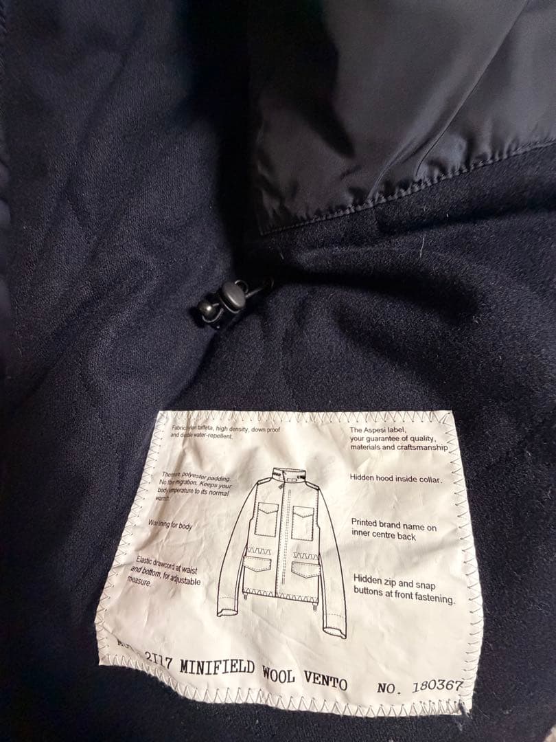 ASPESI ネイビー ナイロンジャケット