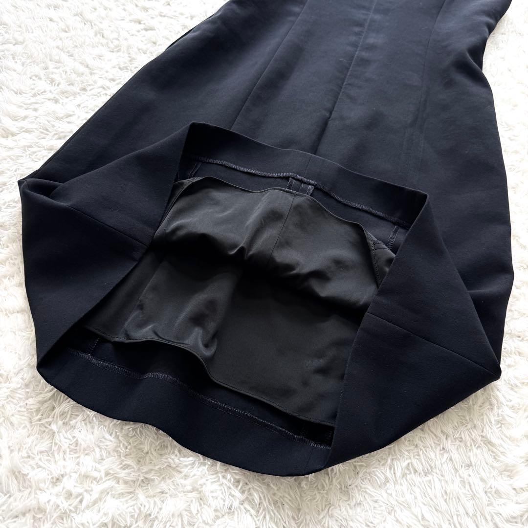 美品✨ルネ バイカラー ノースリーブ ボウタイ ワンピース フレア 白 黒 34