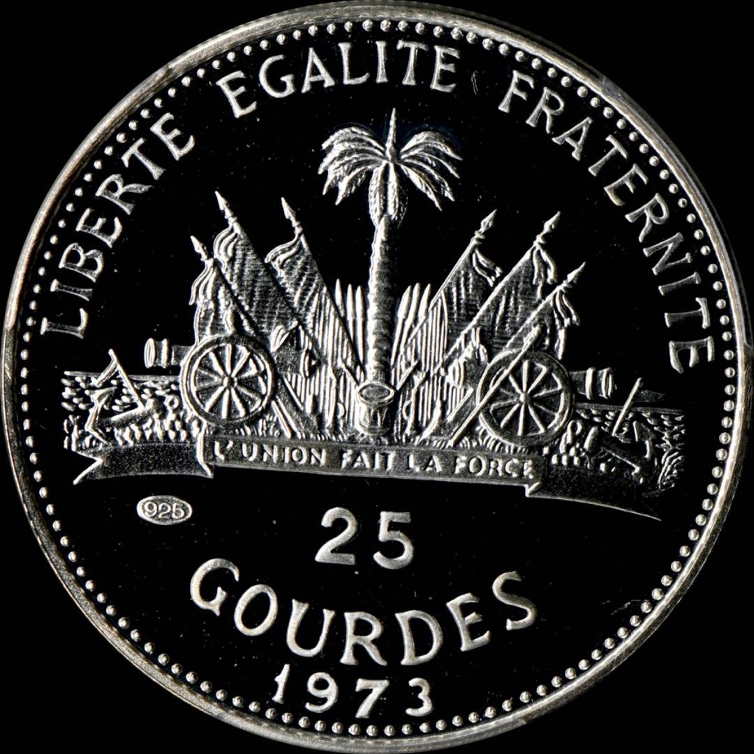 PCGS PR68CAM ハイチ 1973 25G銀貨 C・コロンブス