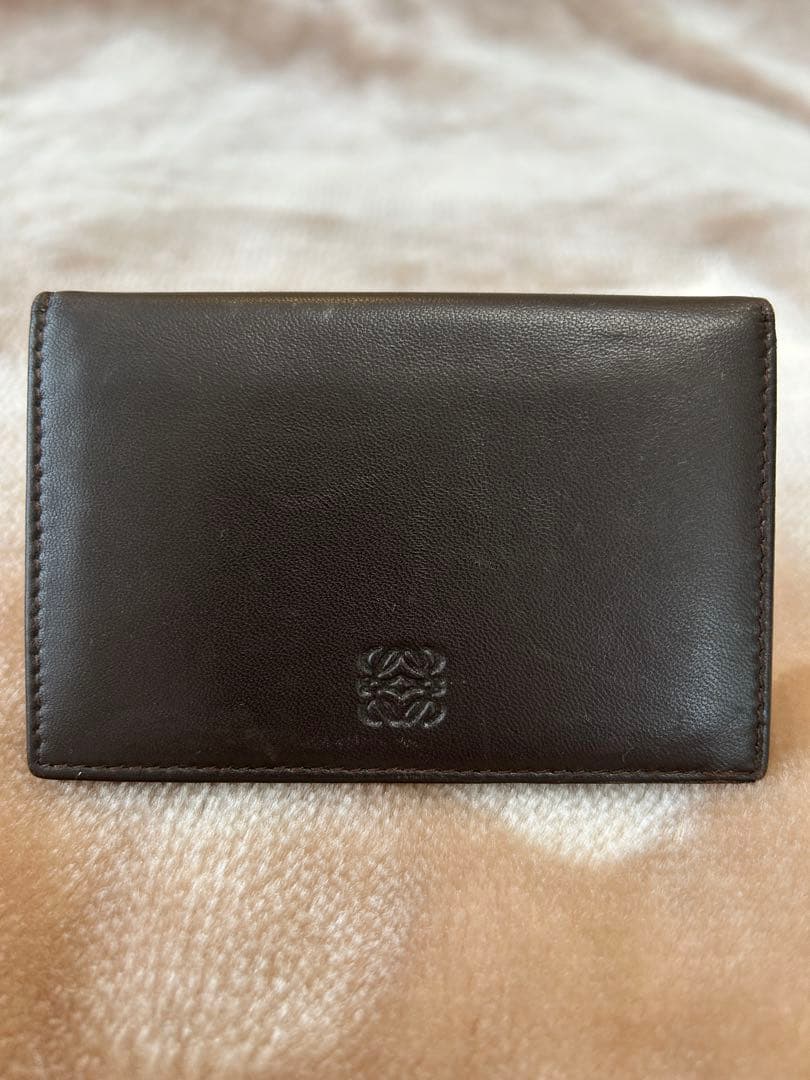 LOEWEロエベ名刺入れカードケースユニセックスレディースメンズ焦げ茶色系DBR