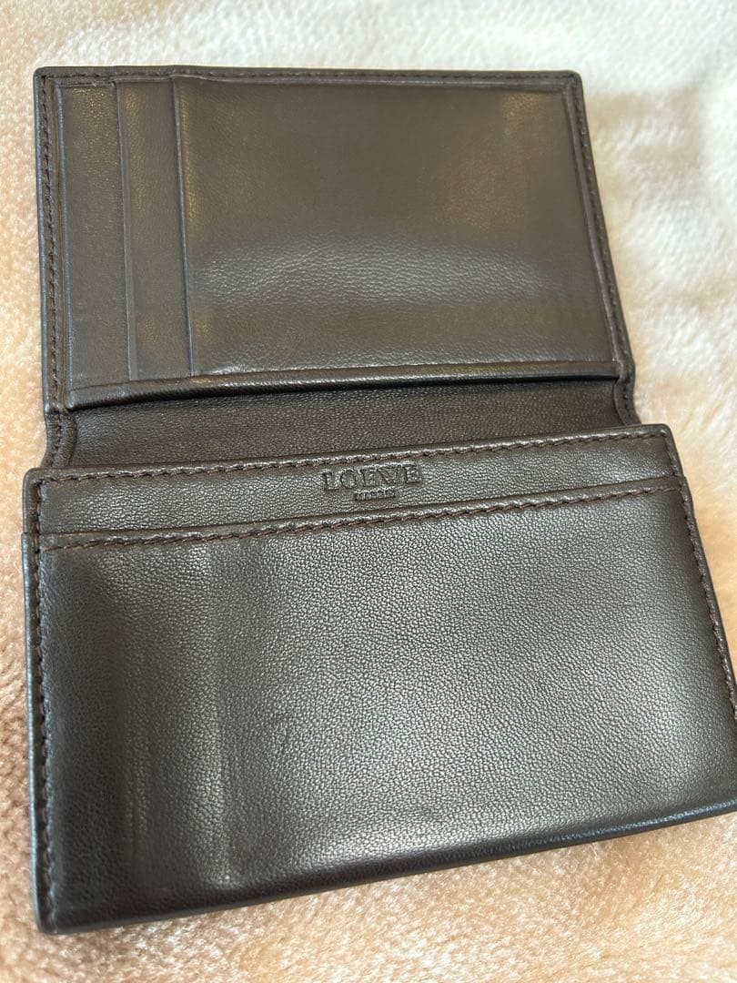 LOEWEロエベ名刺入れカードケースユニセックスレディースメンズ焦げ茶色系DBR