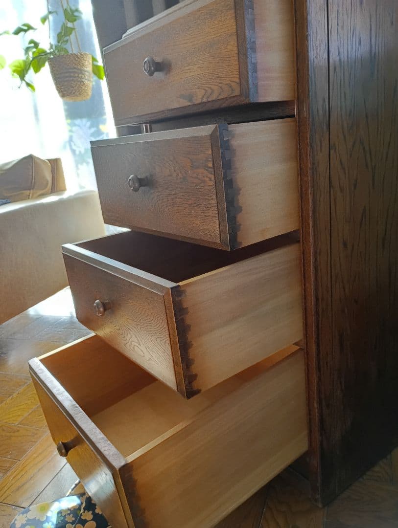 (最終値下げ)三越カントリーハウスダークブラウン 木製チェスト4段