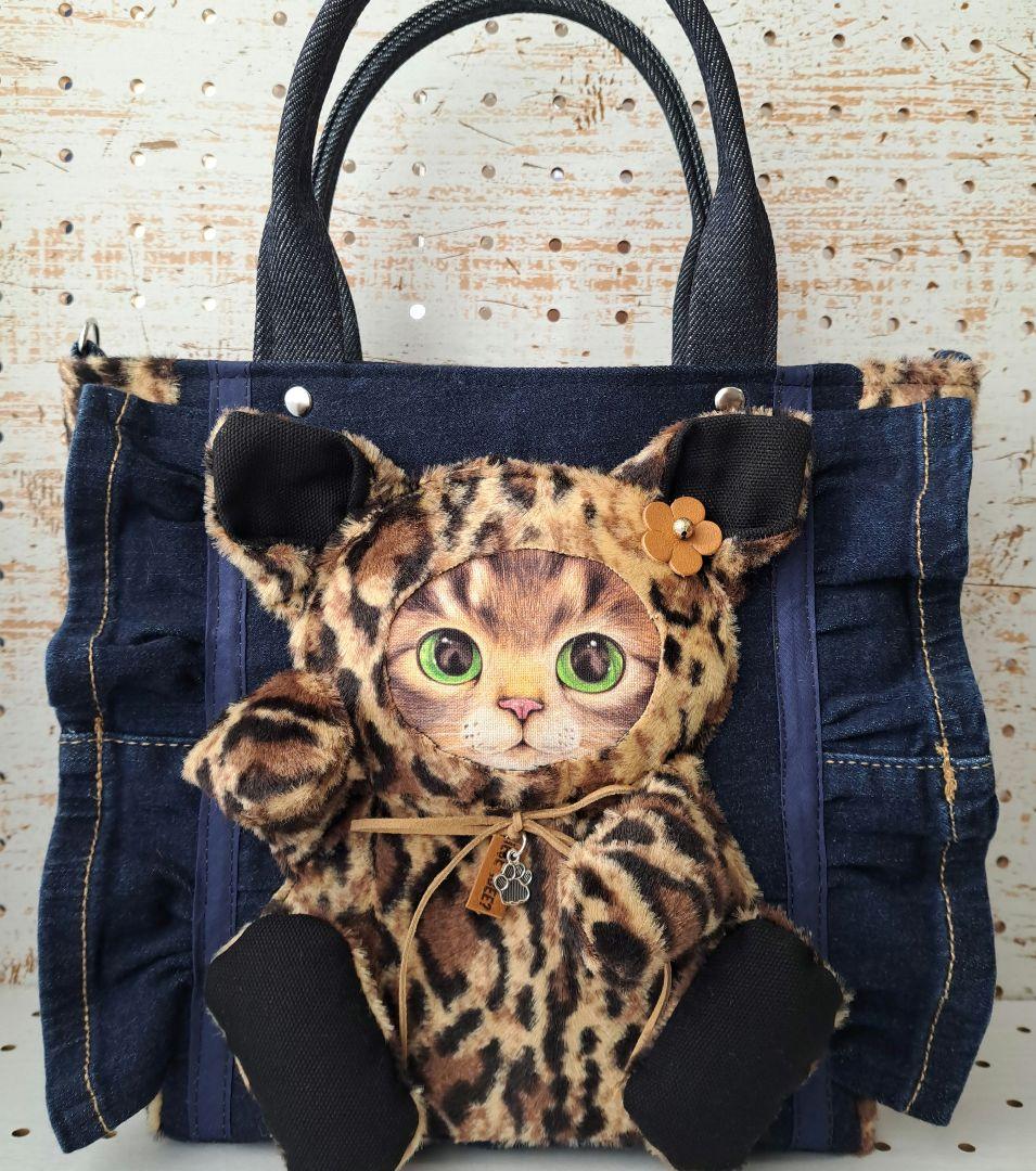 黒*こ様 コヤンイサムチョン　リトルサンダー　デニムリメイクフリルトートバッグ