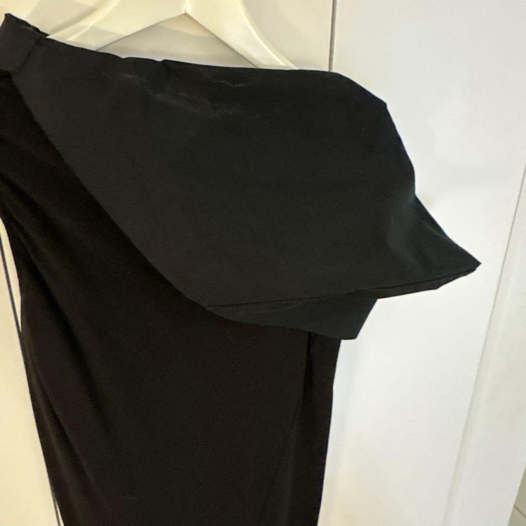 リックオウエンス 変形 ワンピース 切り替え シルク素材 黒色