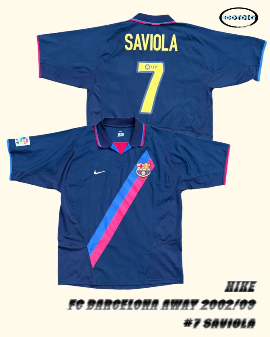 バルセロナ アウェイユニフォーム サビオラ サッカー　NIKE 00s