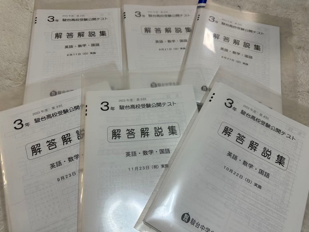 駿台学力テスト中3年　2023年度お得な全6回分(中2の1回文無料付き)