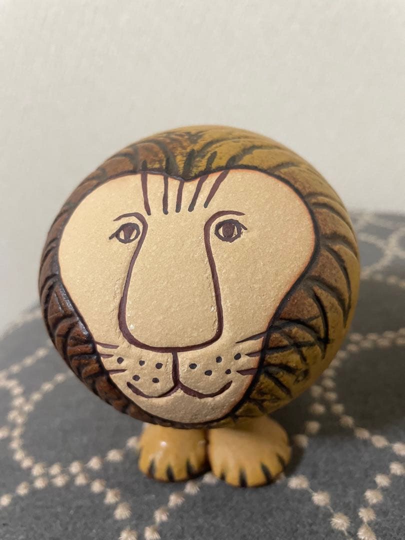 リサラーソン 置物 ライオン セミミディアム（中）&ミニ（小）　2点セット　陶器