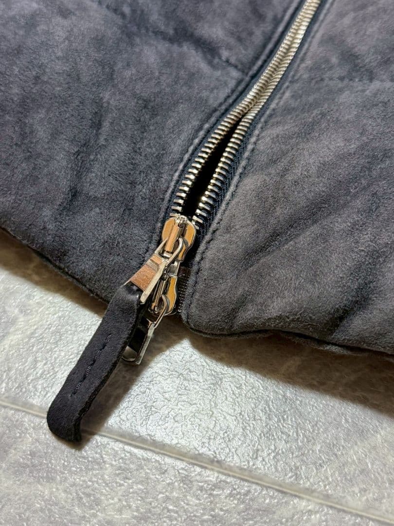 ELEVENTY イレブンティ スエードレザー チェック総柄 ダウンベスト 56