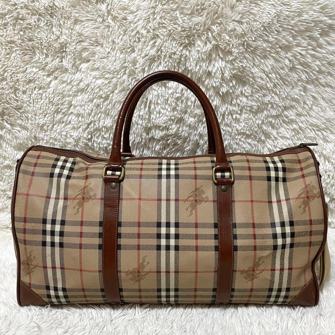 【美品】Burberry バーバリー　ボストンバッグ　ノバチェック　大容量
