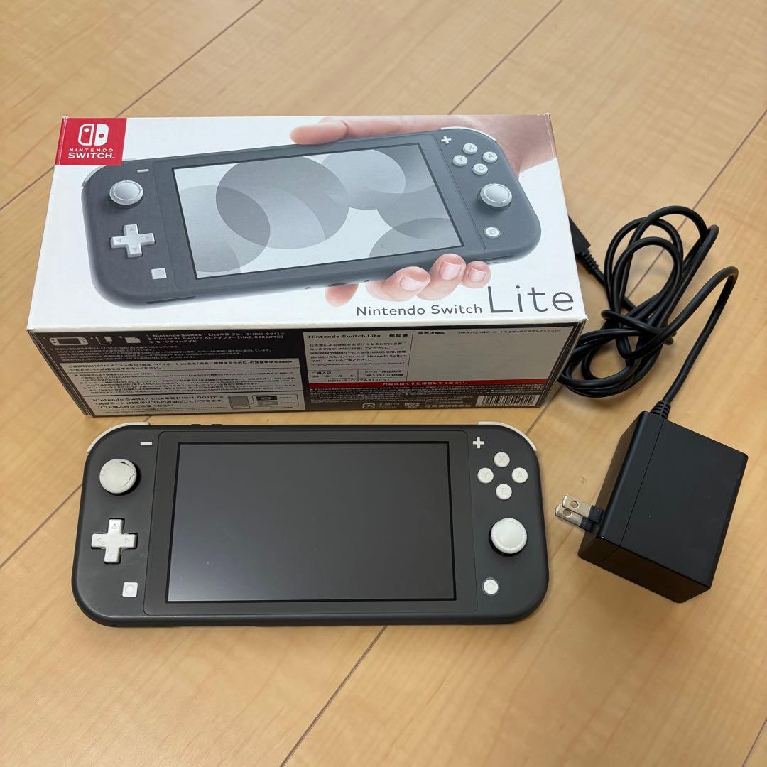 動作確認　Nintendo Switch Lite グレー本体　ACアダプター付