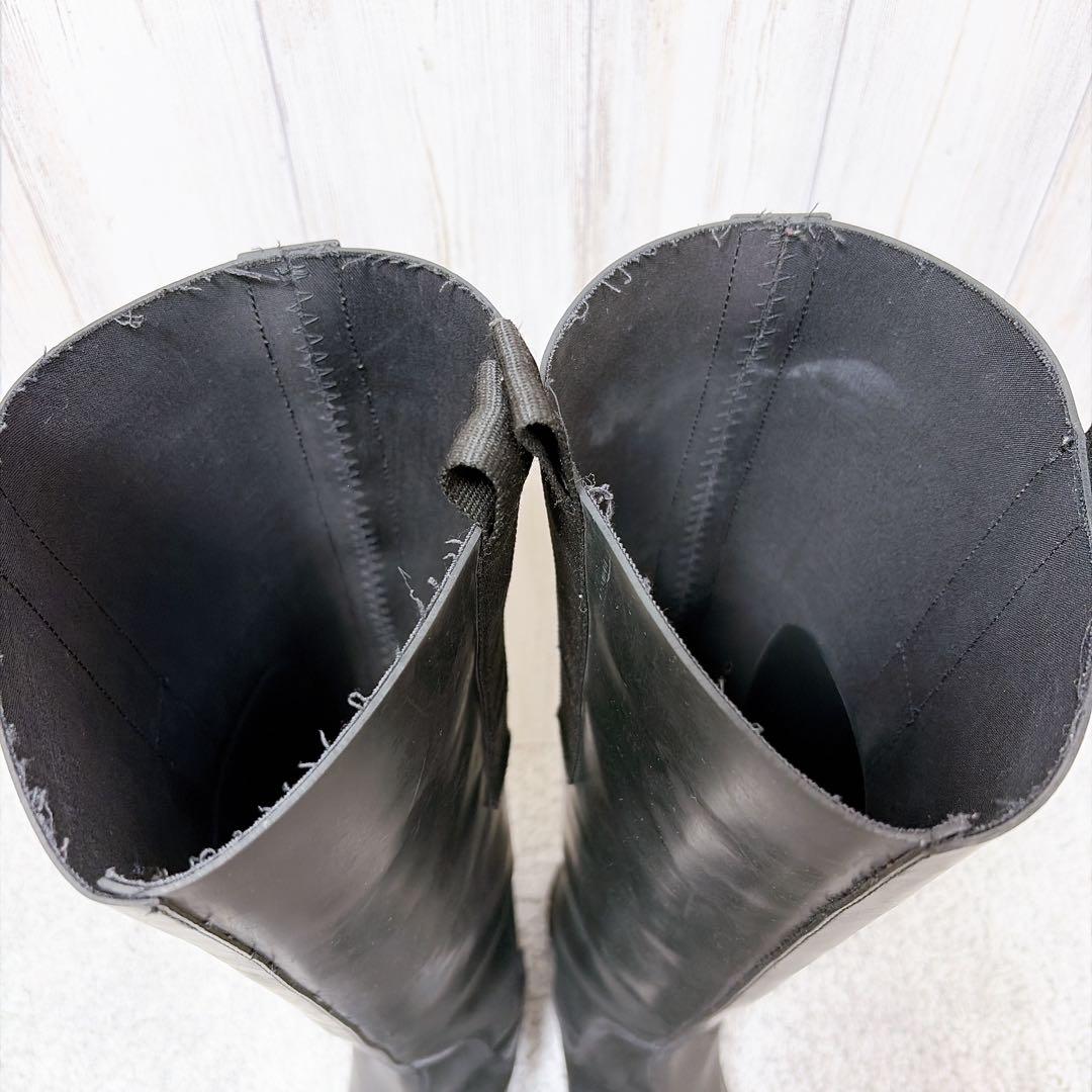 GANNI ガニー 25cm(38) リサイクルラバーロングブーツ ブラック