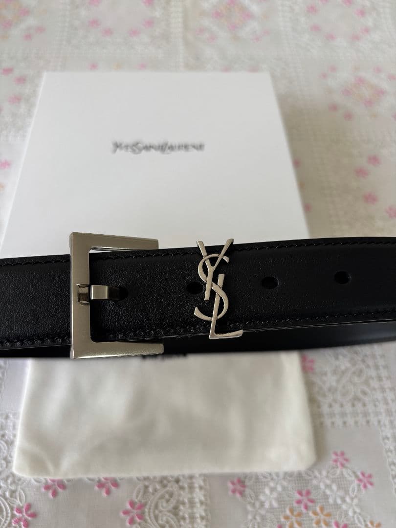 レディース YSL サンローランレザーベルト 95CM
