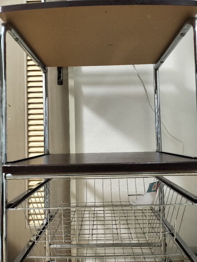 美品　NOCE ノーチェ ダークブラウン キッチン家電棚　多層収納棚