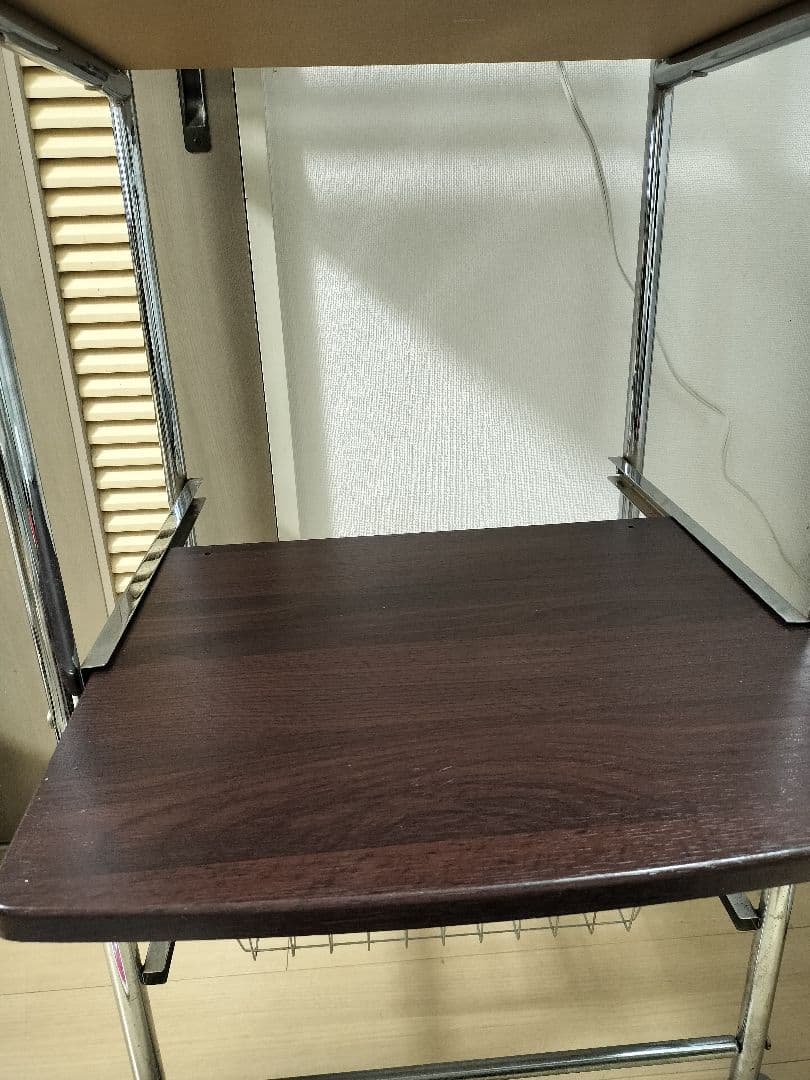 美品　NOCE ノーチェ ダークブラウン キッチン家電棚　多層収納棚