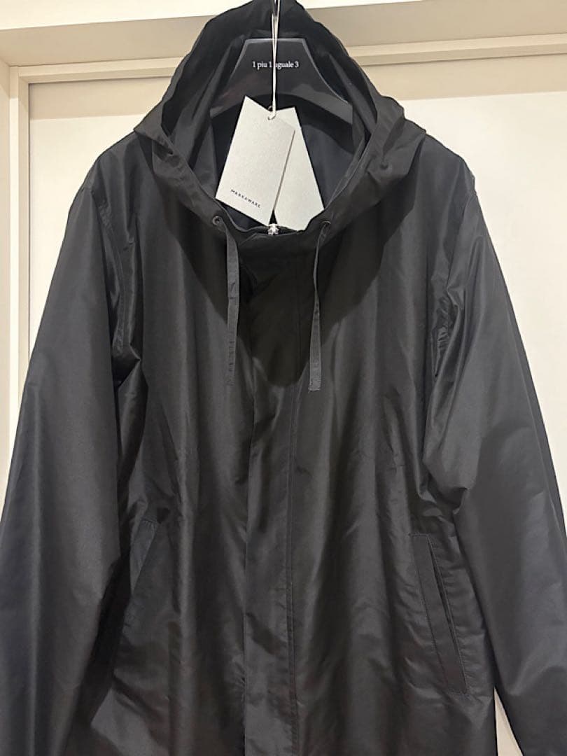 新品MARKAWAREマーカウェア25SS定価13万シルクタフタモッズパーカー黒