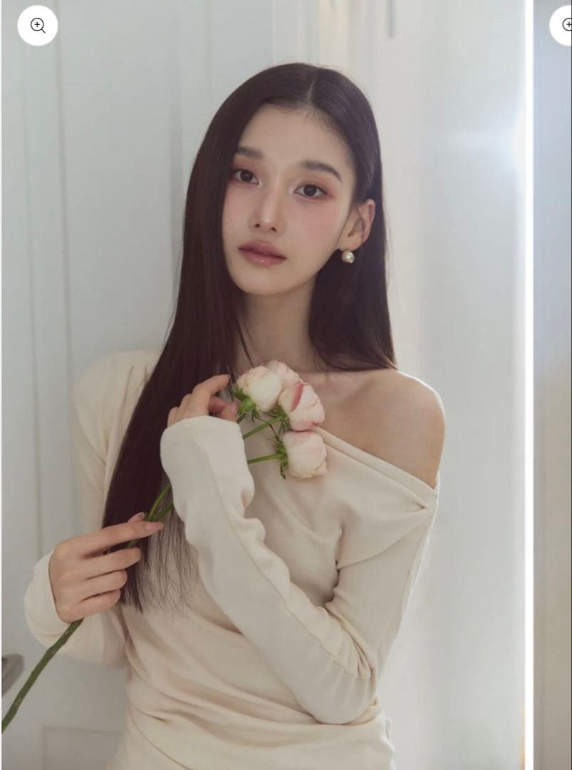 polaura アシンメトリードレープロングスリーブトップス