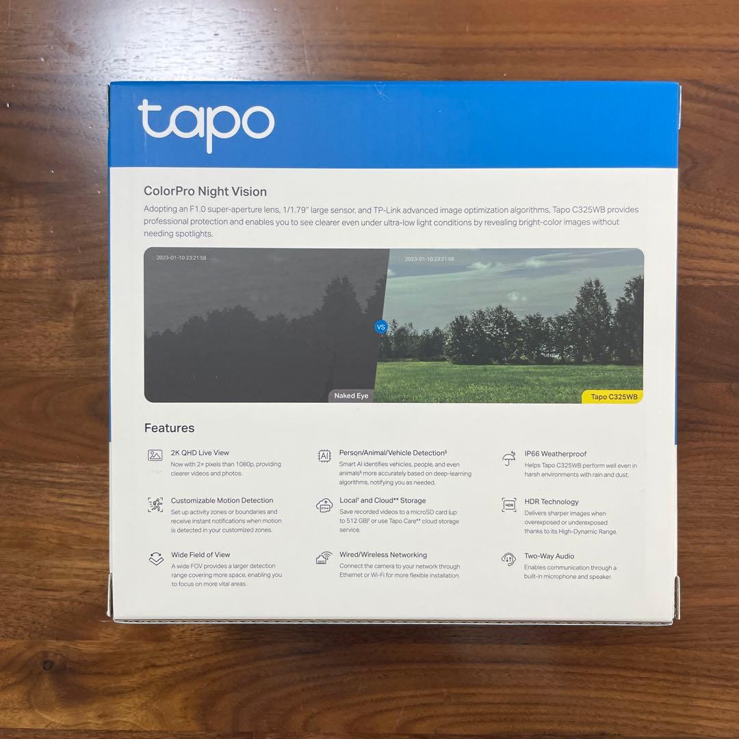 TP-Link Tapo C325WB 2K QHD屋外カメラ