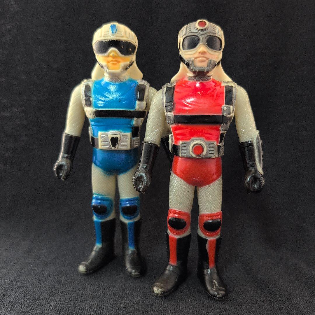 昭和レトロ　当時物　銀河大戦　リュウ　ハヤト　ソフビ　ジャンク品