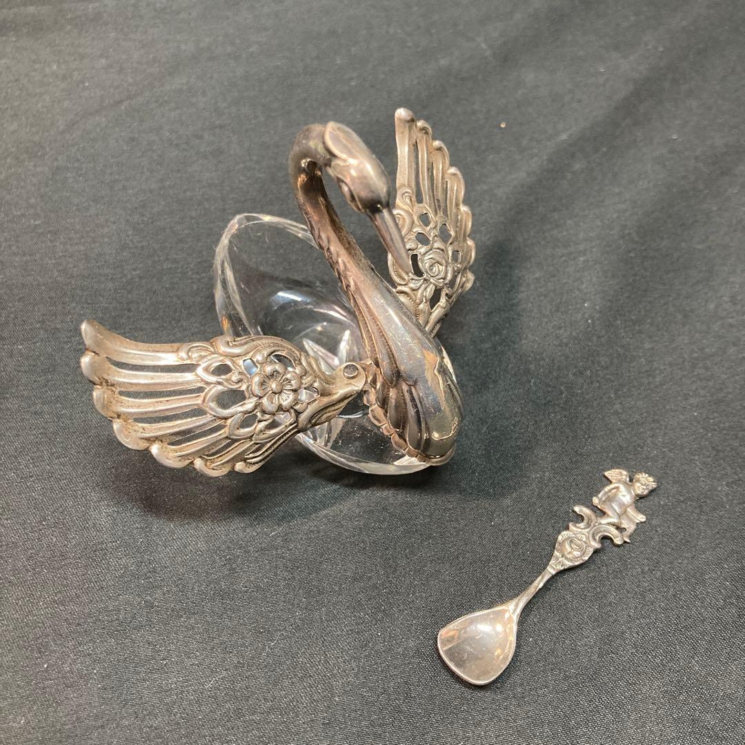 はなぞの様【美品】ロイヤルコペンハーゲン ガチョウと歩く少女 シルバースワン