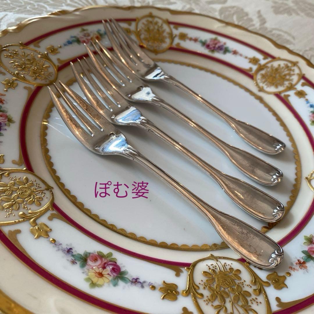 【ピュイフォルカ／ゴーハムその他】純銀製／スプーン ９本＋ フォーク ４本