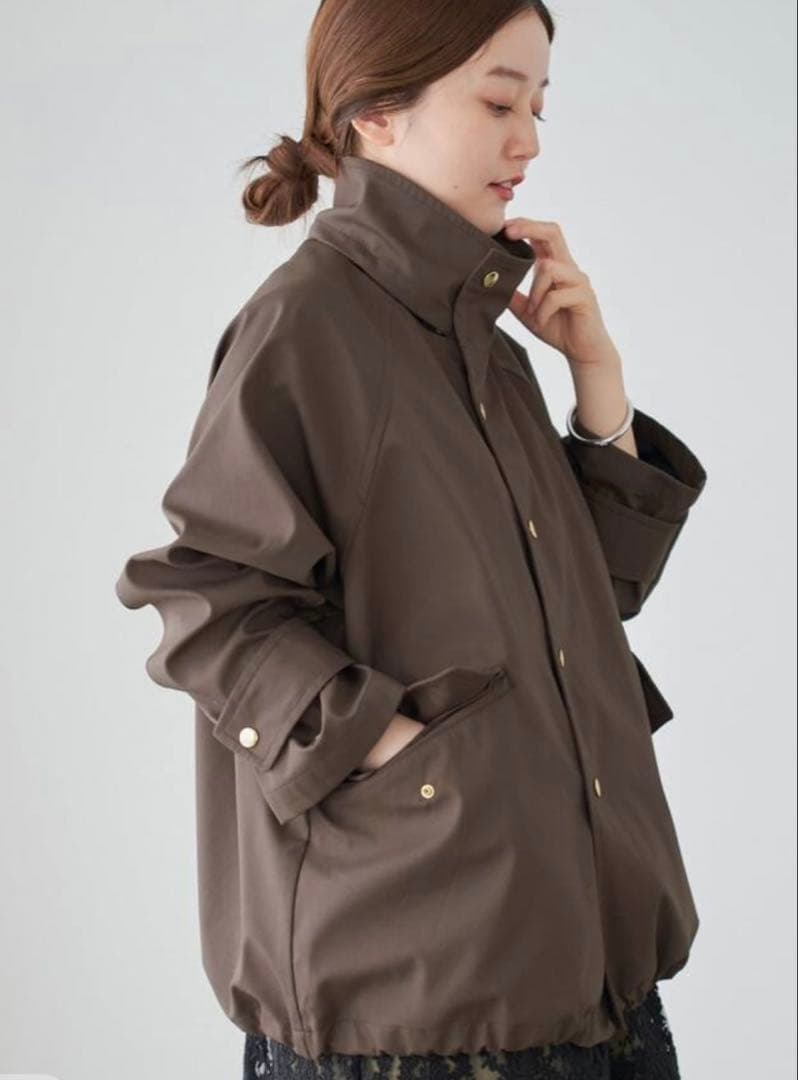 IENA ボンディングフーディッドブルゾン　ブラウン　36