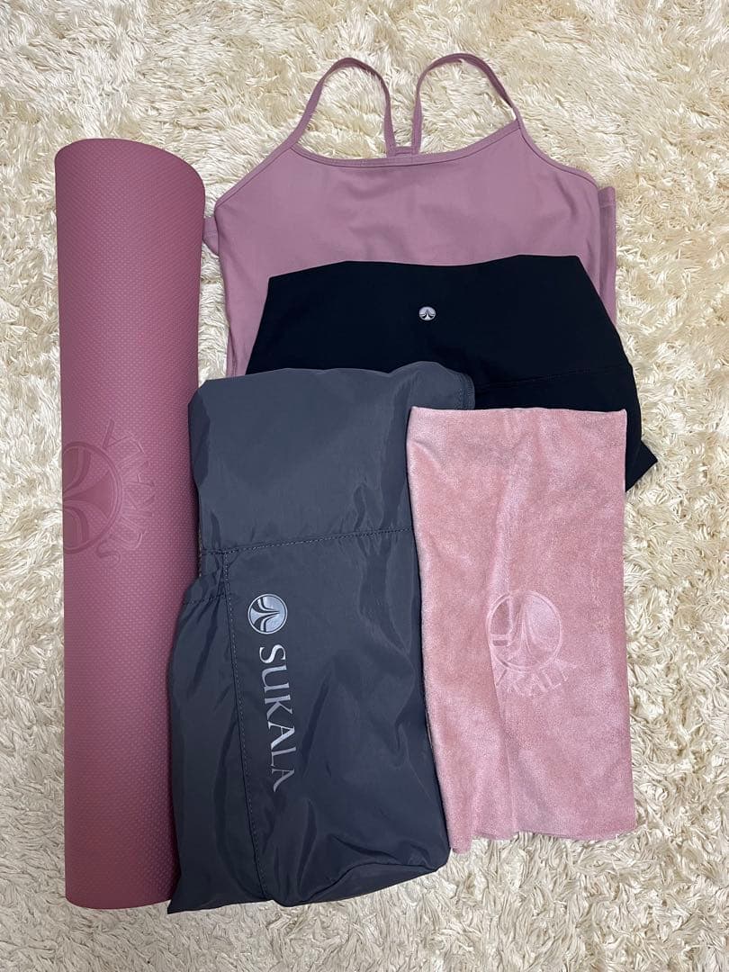 ラバ　lava SUKALA ヨガマットセット ピンク・グレー・ブラック