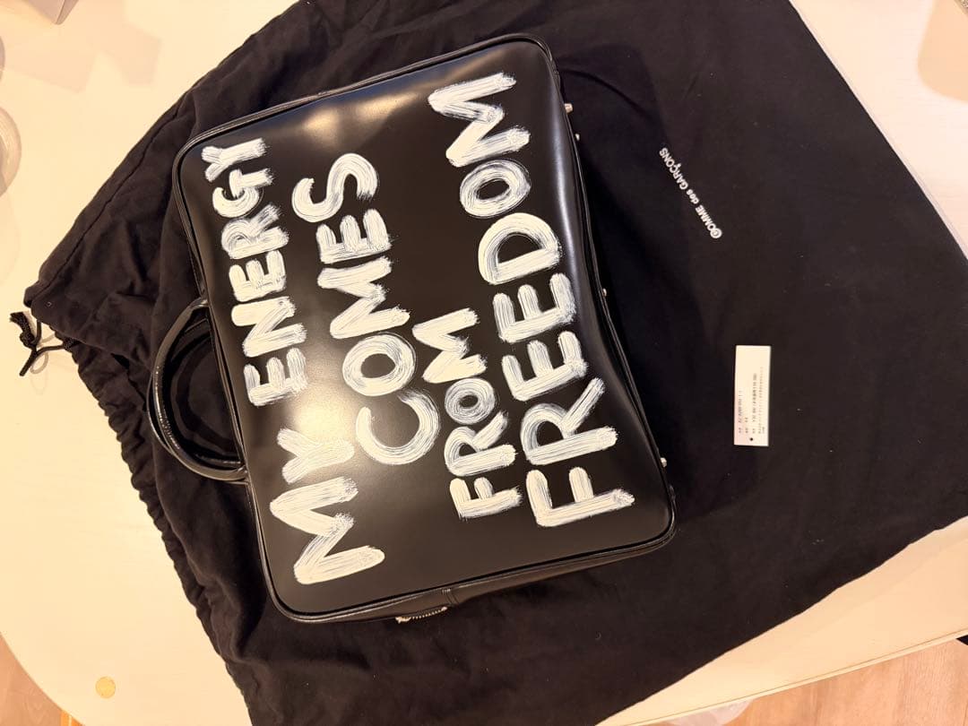 コムデギャルソン 青山限定 ステアバッグ 青山バッグ メッセージ ハンドペイント