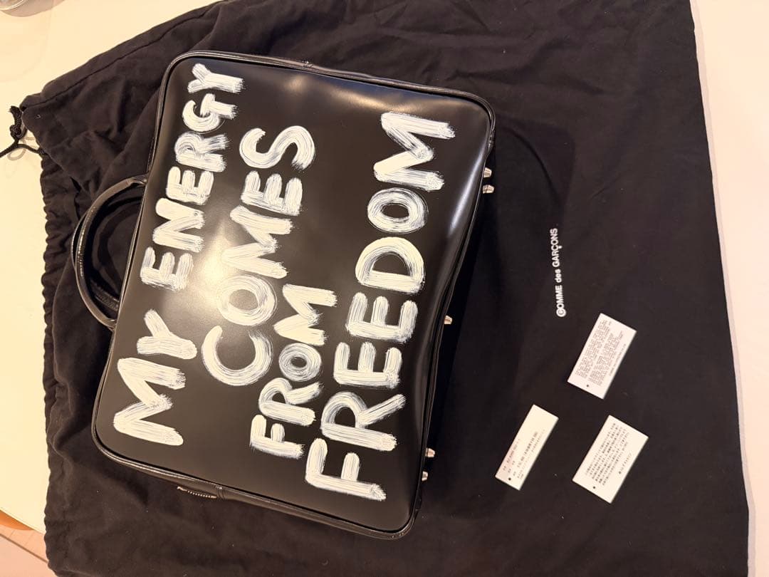 コムデギャルソン 青山限定 ステアバッグ 青山バッグ メッセージ ハンドペイント