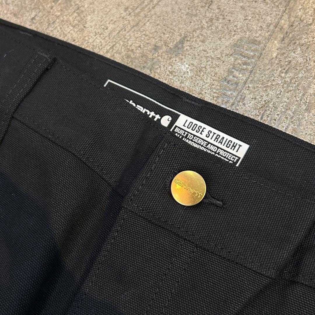 新品 Carhartt カーハート B01 ダック ダブルニー パンツ 黒W34