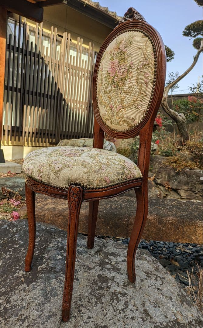【専用】アンティーク　ロココ調　猫足　ゴブラン織り風　ドールチェア　ビスクドール