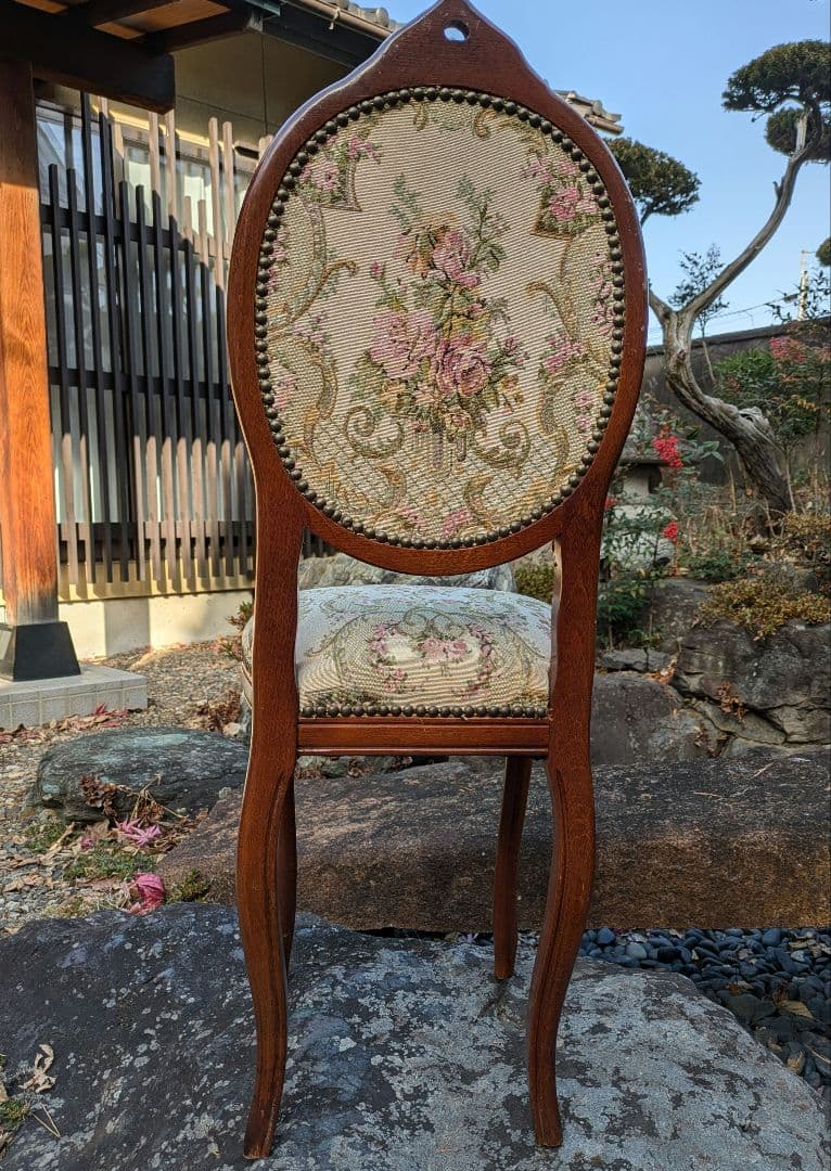 【専用】アンティーク　ロココ調　猫足　ゴブラン織り風　ドールチェア　ビスクドール