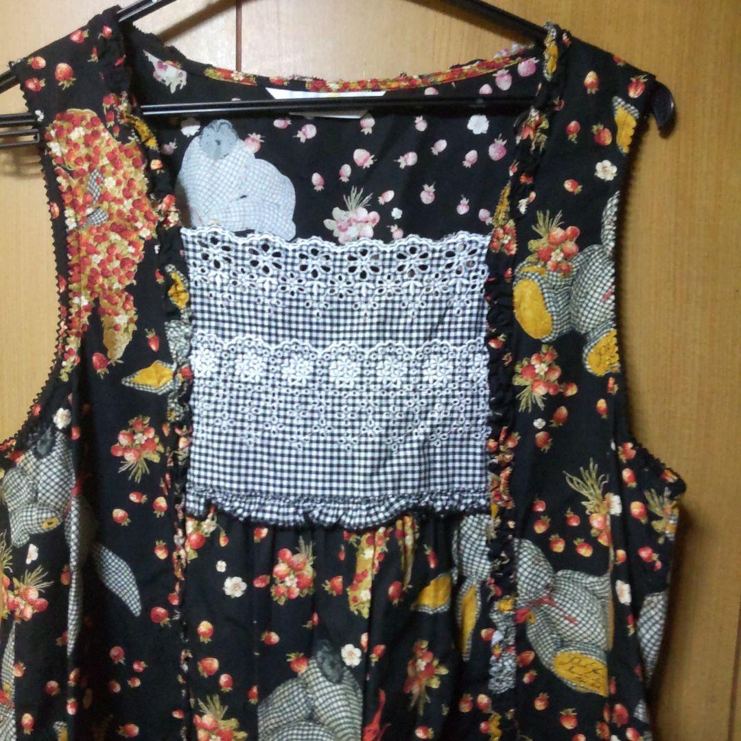 未使用ピンクハウス　ギンガムうさぎノースリーブワンピース　2022