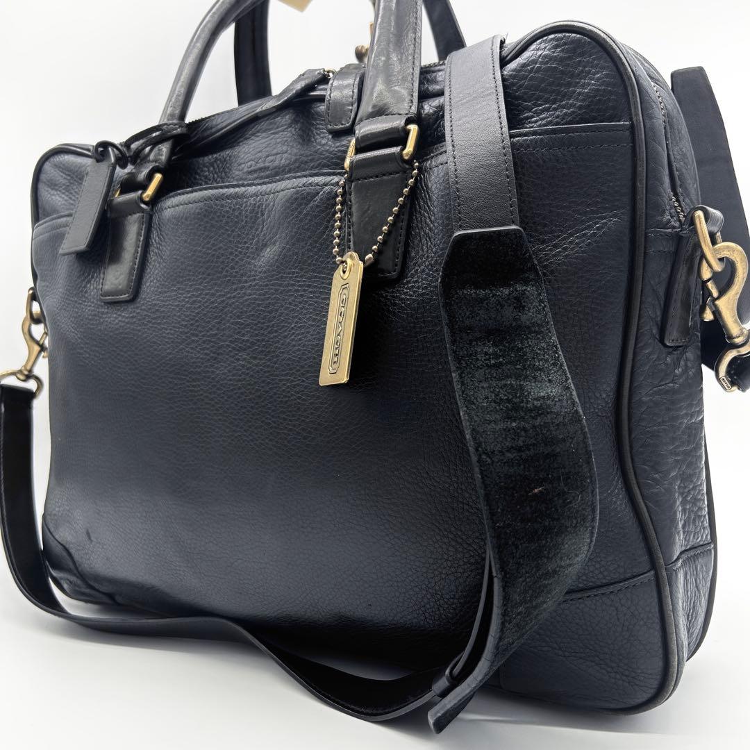A633【美品】COACH CROSBY オールレザー ブリーフケース 2WAY