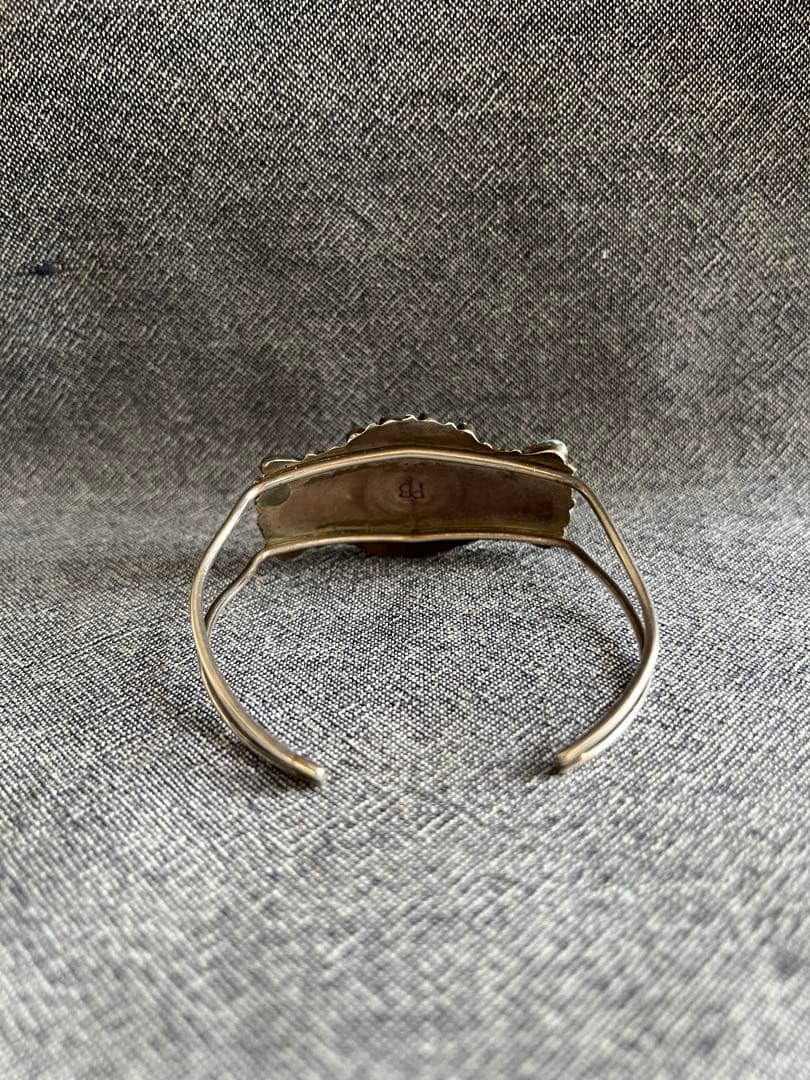 HARPOターコイズ　フラワー　バングル　インディアンジュエリー