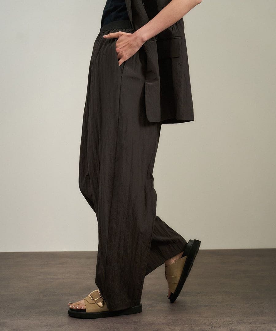 SALON adam et rope' ウールナイロンワッシャーパンツ