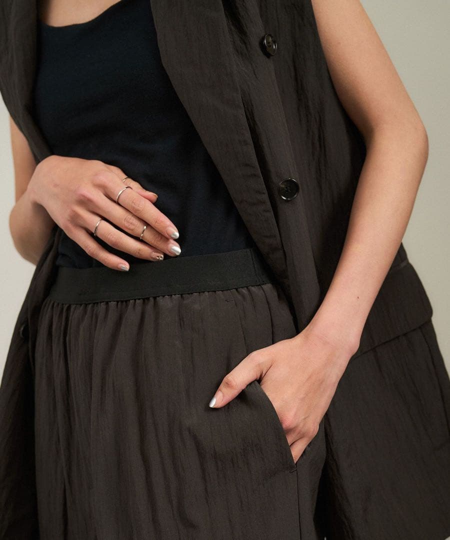 SALON adam et rope' ウールナイロンワッシャーパンツ