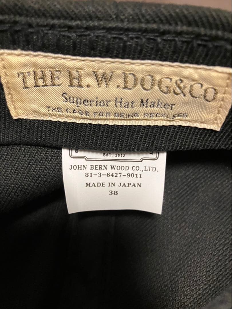 H.W. DOG & CO. ブラックキャップ サイズ38