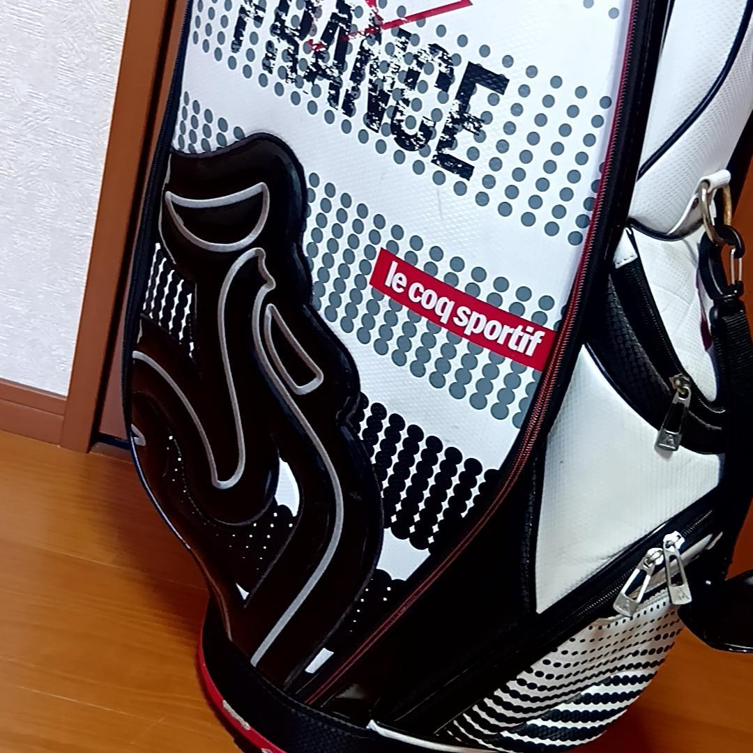 ルコック 軽量キャディバッグ 9型　QQBPJJ06 ビッグロゴ　ホワイト