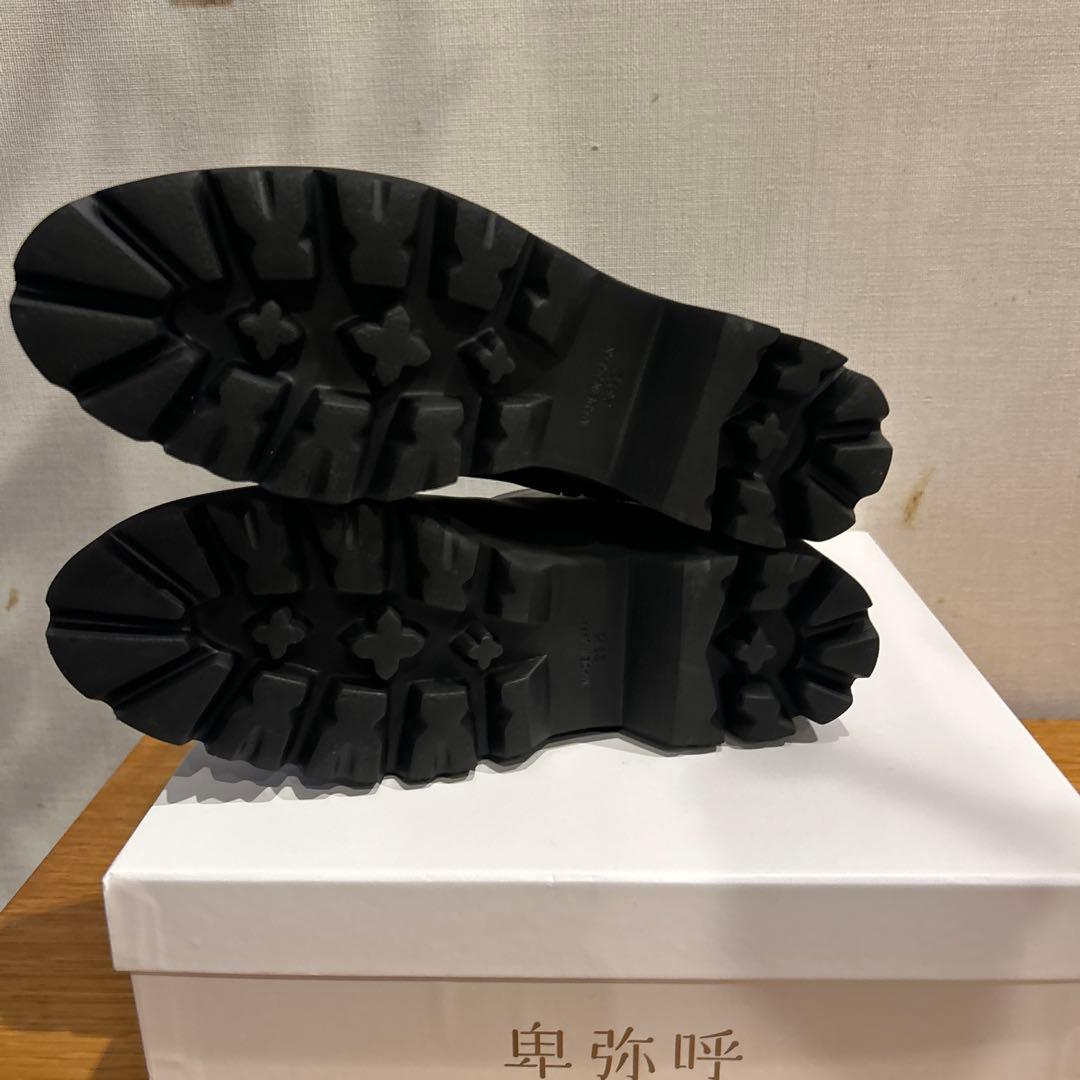 【新作・新品】卑弥呼 トラックソールサイドゴアベルトブーツ本革ブラック