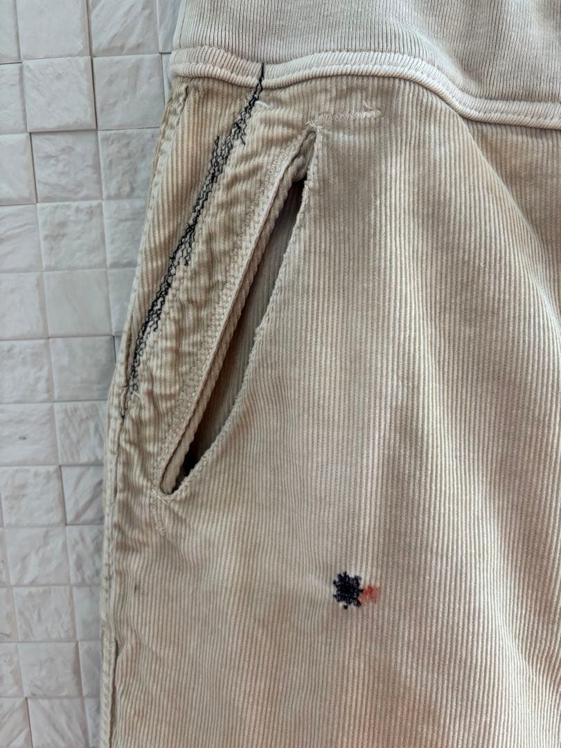 キャピタル KAPITALコーデュロイ イージーパンツ ダメージ加工 刺繍入り