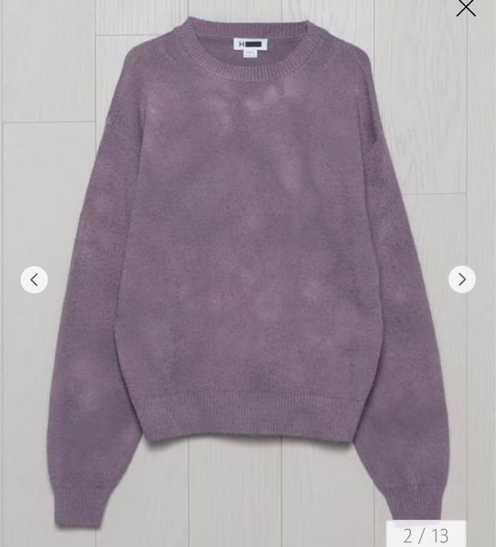 H BEAUTY&YOUTH＜H＞ツイストコットン タイダイ クルーネックニット