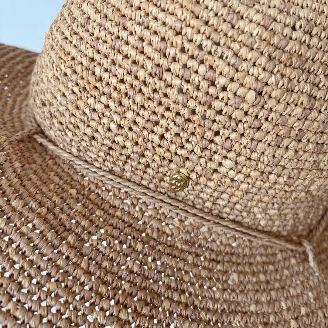 ヘレンカミンスキー ラフィアハット つば広 ワイヤー 麦わら帽子