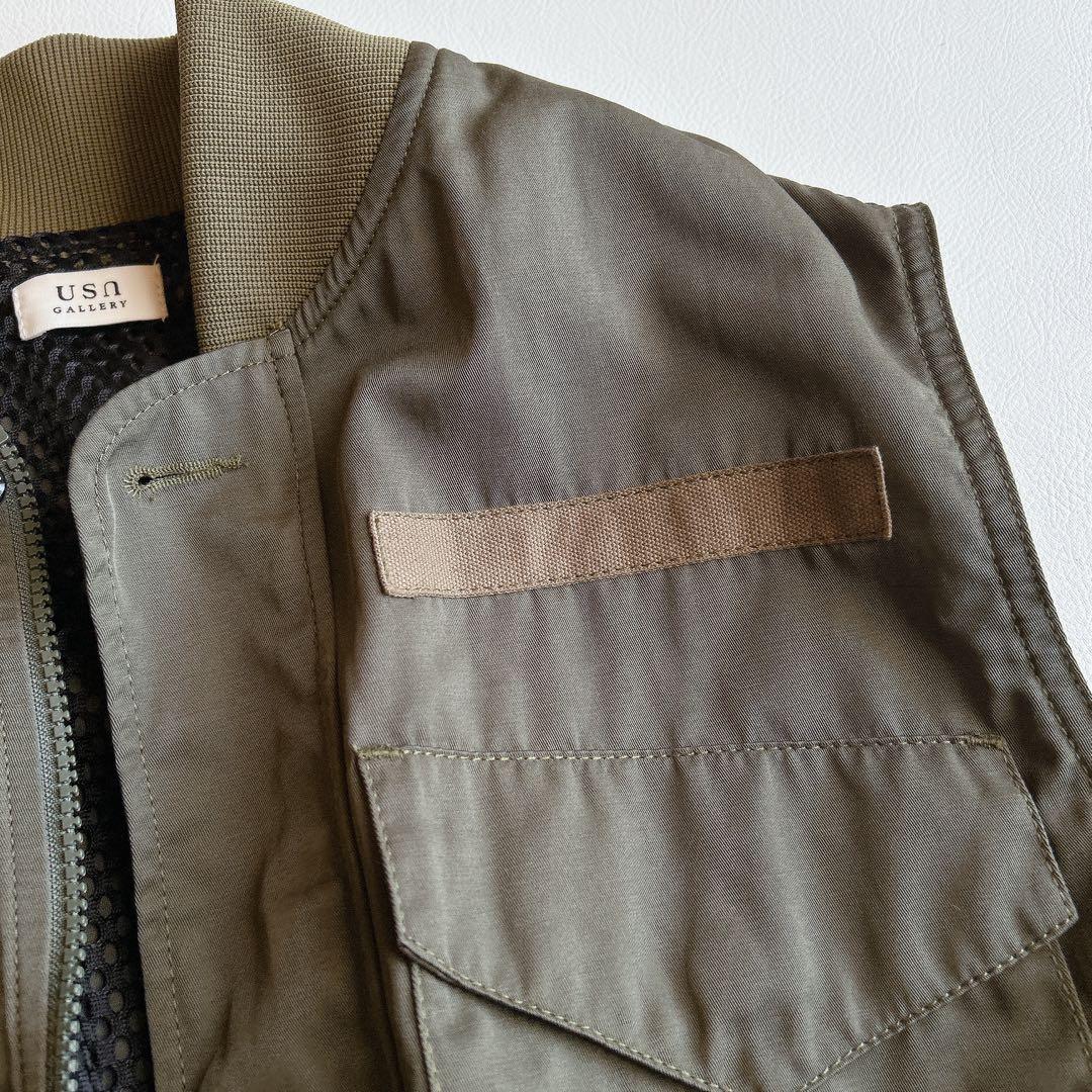 USU GALLERY 1％ ⿻ ミリタリー ロングベスト ジレ ギャザー 秋