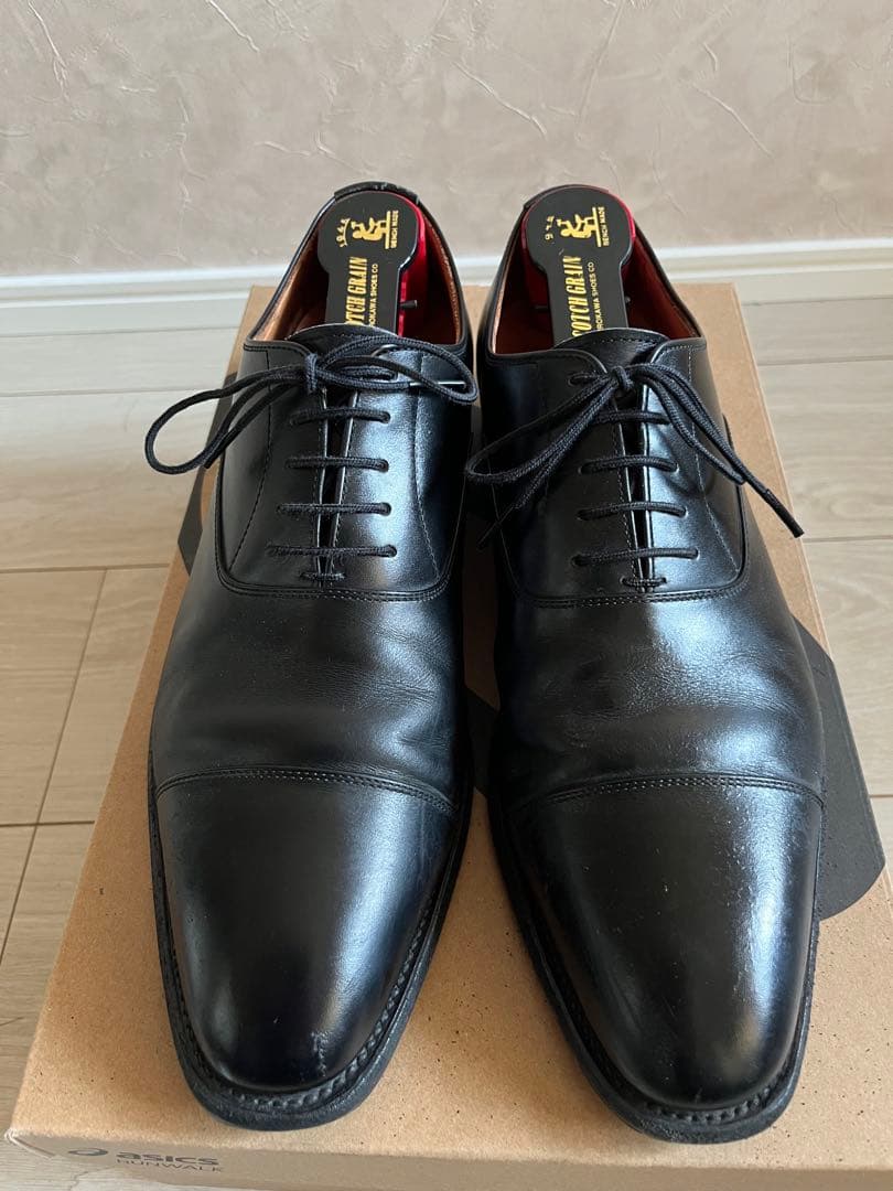 スコッチグレイン 黒 ストレートチップ 25cm