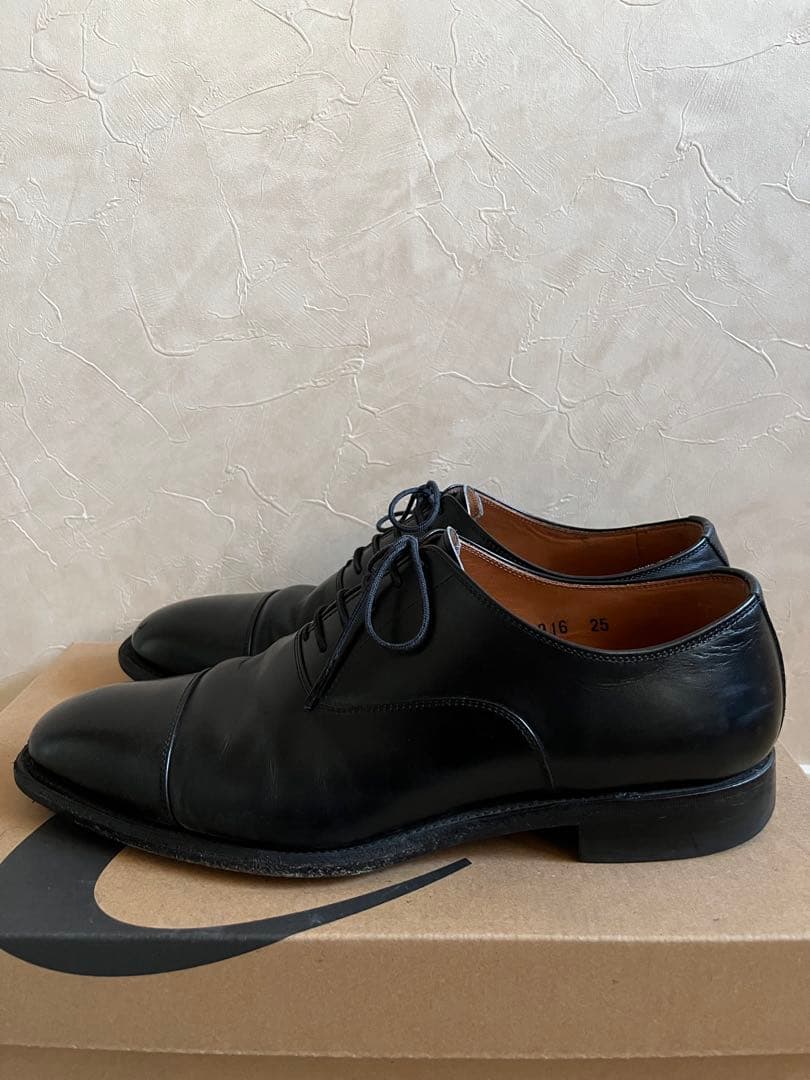 スコッチグレイン 黒 ストレートチップ 25cm