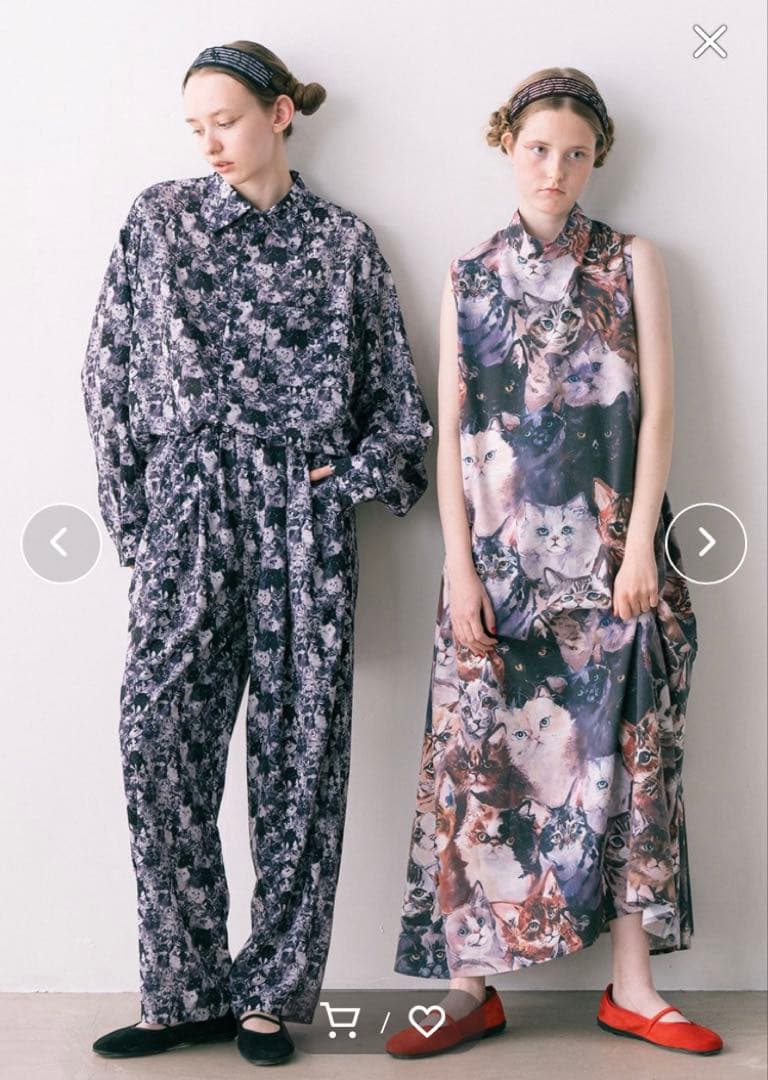 マミタス　mmts x unoaノースリ ワンピース 猫柄スカーフ靴下3点セット