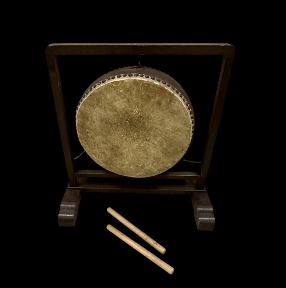 時代物 江戸期 和太鼓 吊り太鼓 太鼓 和楽器 寺社もの 骨董 古玩 バチつき